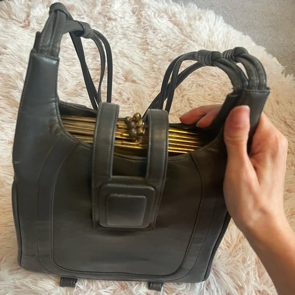 Dark gray Leather purse - Picture 2 of 12